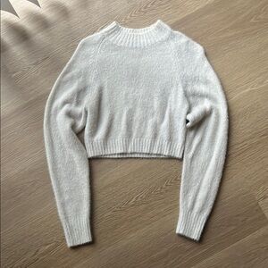 Fuzzy White Women's Sweater